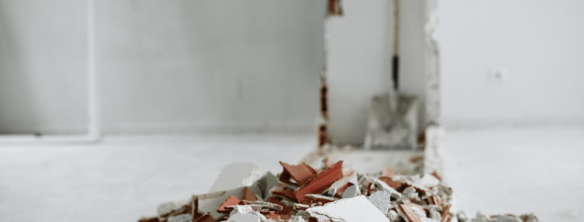 debris at home construction site. Home renovation - Sorglos Bauen GmbH